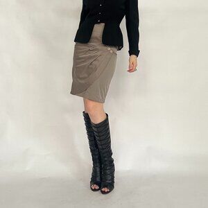Cocomore Taupe Asymmetrical Pencil Skirt